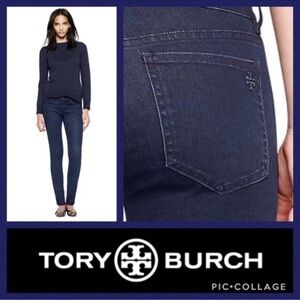 Tory Burch Women's Dark Blue Denim Legging Skinny Jeans Size 27